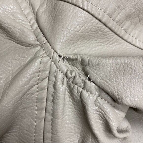 BLANKNYC Womens Fawn Beige Faux Leather Life Changer Moto Jacket‎ S $98 New* - Picture 13 of 14